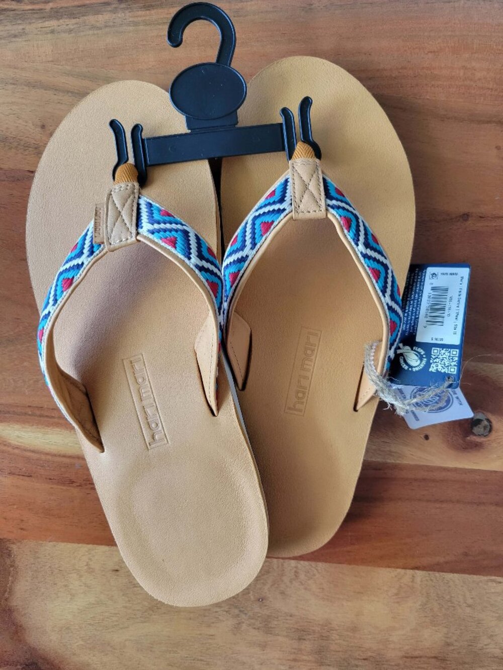 Hari Mari Fields Camino Flip Flops Men’s 10 Wheat Southwestern Woven/Leather